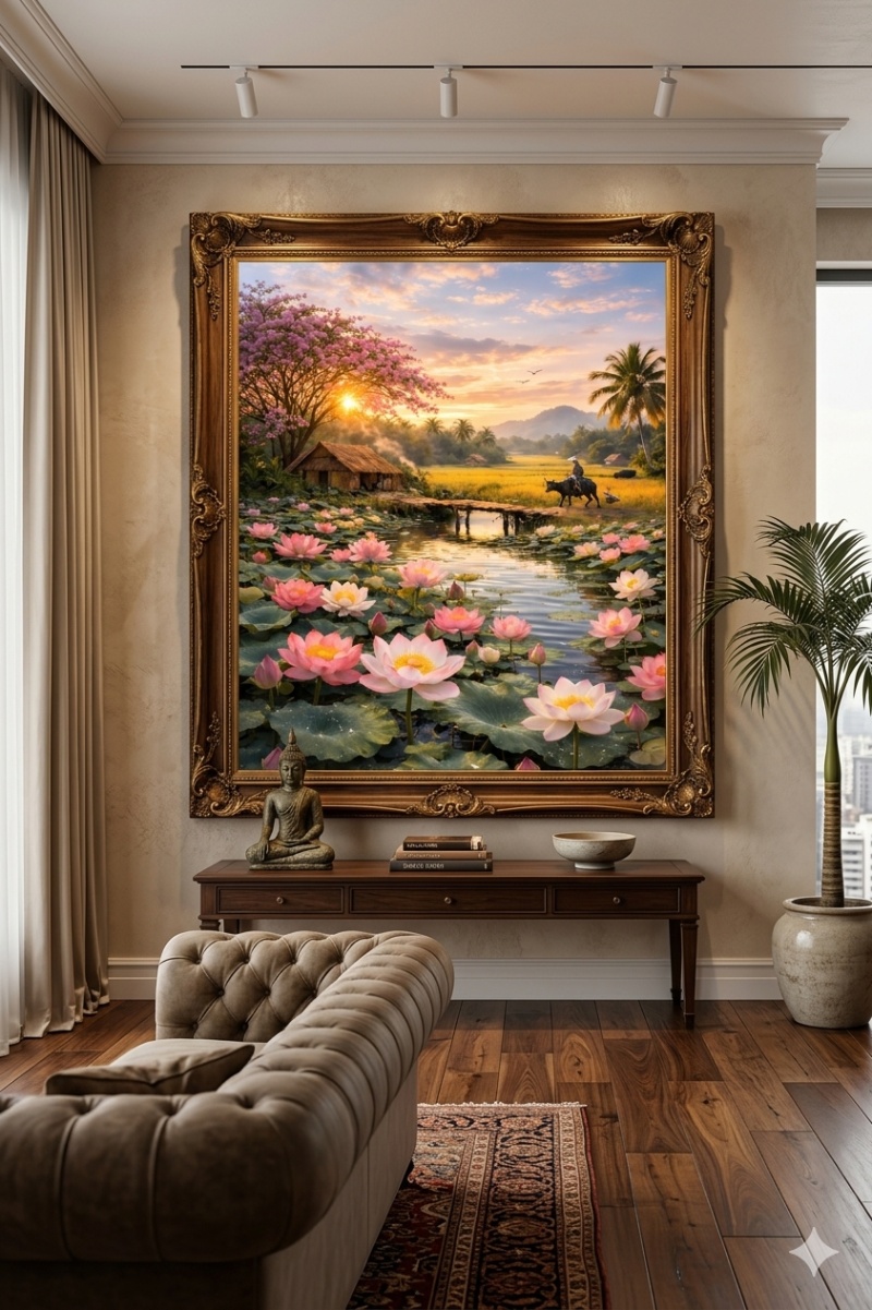 Hình ảnh Tranh dán tường đồng quê 3D khổ lớn 2